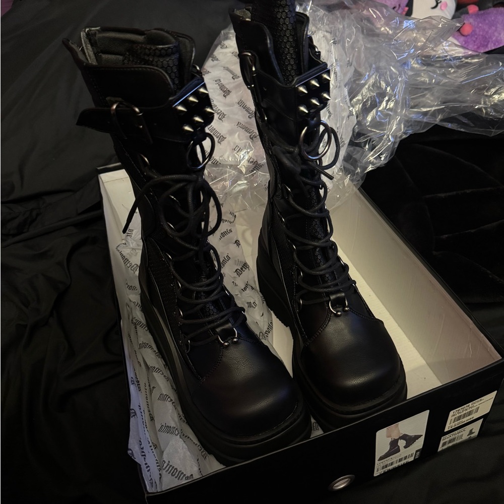 Demonia studded Lace-Up Women's Boots